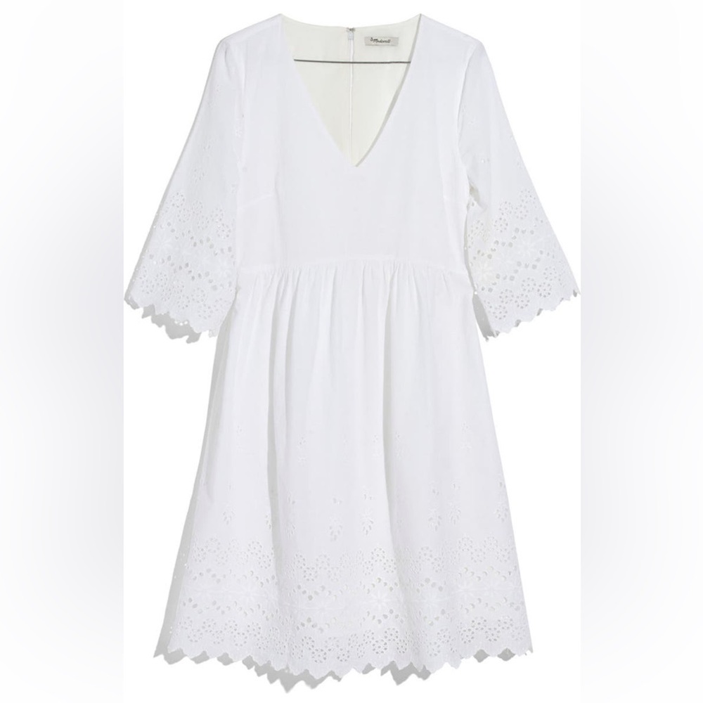 Madewell Eyelet Scallop Hem Dress